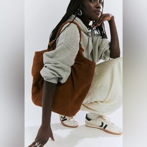 Free People Skadi Suede Scrunch Tote - sold out style - NWT